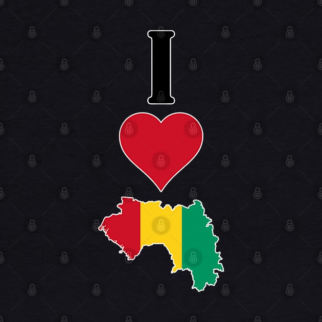 I Love Guinea Vertical I Heart Guinean National Flag Map by Sports Stars ⭐⭐⭐⭐⭐